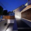 南大阪の家②の写真 ライトアップしたアプローチ階段
