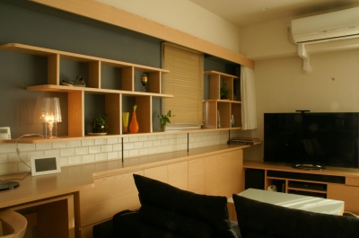 ダイニング (『天白区のマンション U邸』 〜 オリジナル収納家具によるマンションリノベーション 〜)