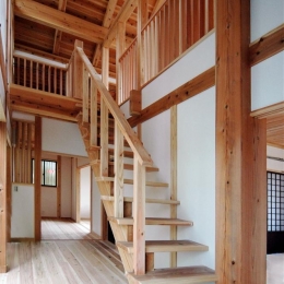 静岡県伊東市にある築１００年の古民家 (木を感じるオープン型階段)