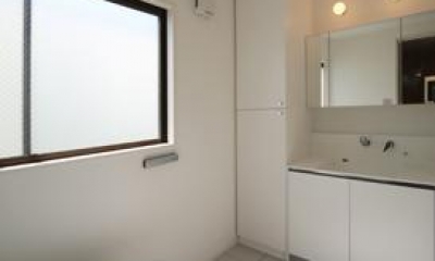 豊里のリノベーション (シンプルなトイレと洗面室)