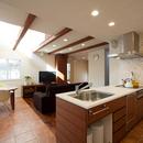 ワンフロアワンルームの木造住宅｜小平の家の写真 オープンキッチン