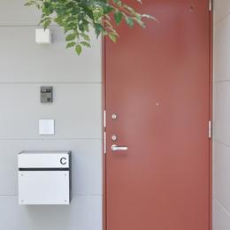 荻窪テラスハウス・アールグレイ (玄関のドアの色は建て主が色々検討の末 決定されたものです。)