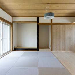 和紙畳を採用した和室 (青が冴えるナチュラルテイスト空間「Blue　door」)