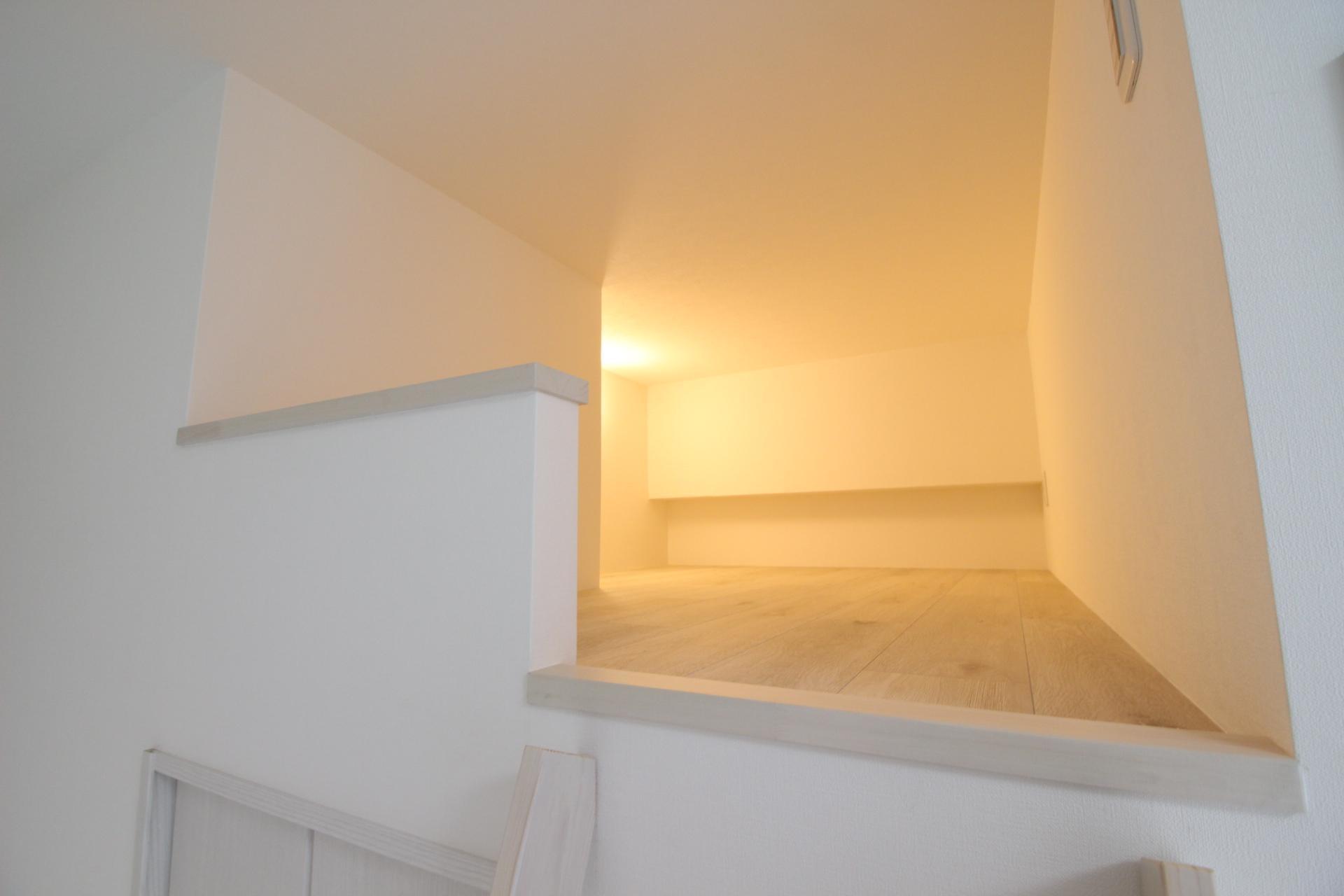 ベッドルーム事例：ロフト（ロフト＋W.I.C.のある、よくばり1DK！30平米の空間を有効利用。）