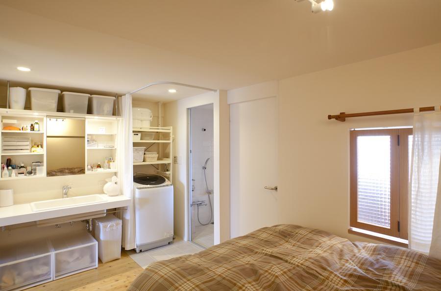 ベッドルーム事例：寝室（g'appa-廊下をつくらず、洗面所もオープンに）