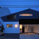 小松の家～シンプルモダンの家～の写真 東側外観（夕景）