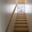 隅切りの家 [2013]の写真 桜が見える階段