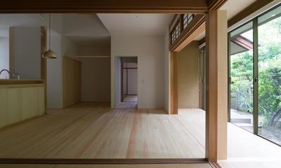 武蔵境の家　日本家屋と庭を生かした家族が集う居間の創出｜改修 (居間と庭)
