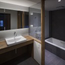 東京の崖地に浮かぶ絶景の住処の写真 洗面と浴室