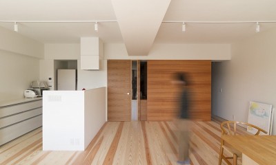 百合ヶ丘の家-ライフスタイルに合わせたひと続きの空間 (リビング・ダイニング・キッチン)