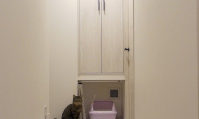 愛猫もうれしい、住み替えなしのリノベーション。20年来の我が家をグッと快適に。 (換気扇でにおいも緩和。ネコトイレ。)