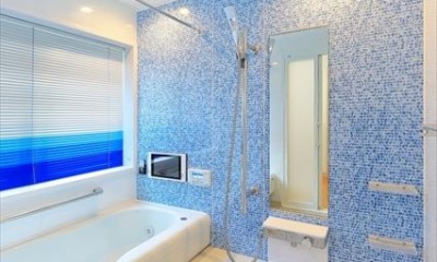 パリの家 Le Logement de Paris憧れの住まいを。 (坪庭が見える浴室は青をテーマに。)