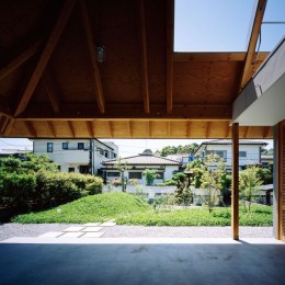 ナガレノイエ　―大きな屋根とテーブルの家 (軒下空間と繋がる庭)