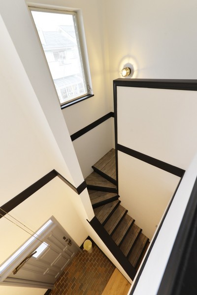 ヴィンテージ調　階段室 (長久手市　ヴィンテージ雑貨の似合う戸建リノベーション　#ブルックリンスタイル　#男前リノベーション)