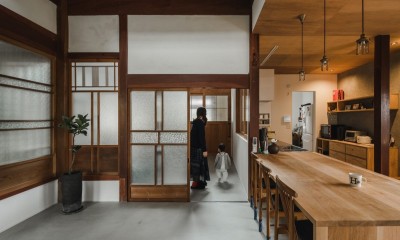 古民家カフェみたいな日本家屋リノベーション（下戸山の家リノベーション） (ダイニング)