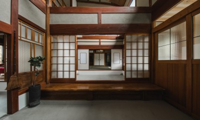 古民家カフェみたいな日本家屋リノベーション（下戸山の家リノベーション） (玄関)