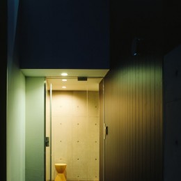 名古屋市T邸～幾つもの外部空間を内包する家 (ガラス貼のエントランス)