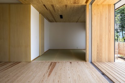 和室 (castor/単純な大屋根形状に普遍的な間取りを、立体的断面形状で組み込んでみる。)