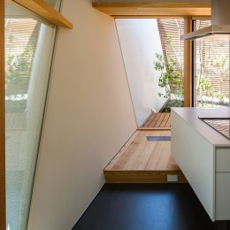 elnath/平面的、立体的な斜めの壁によって構成された空間を考えてみる。 (キッチン・中庭)