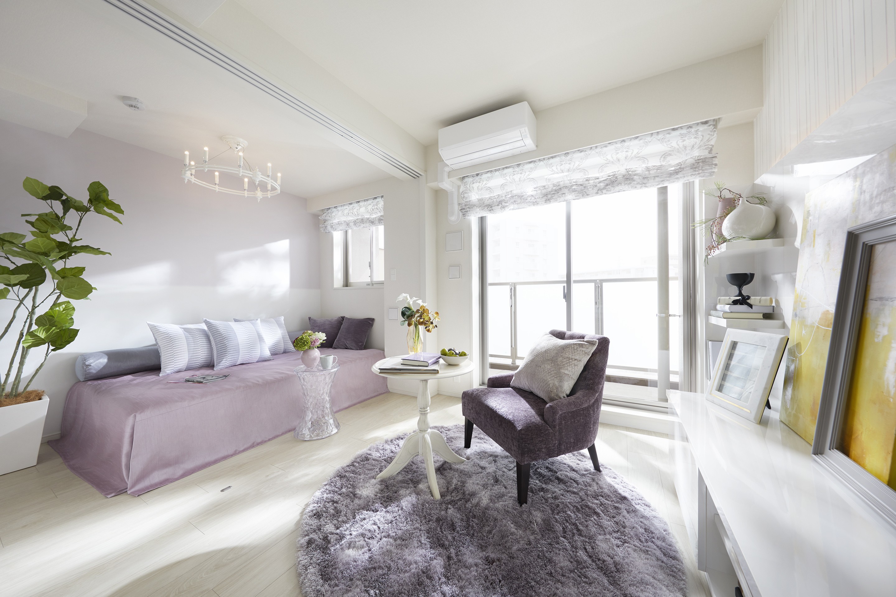 4枚目 居室 多彩なパターンを各部屋に使用したモデルルーム ベッドルーム事例 Suvaco スバコ