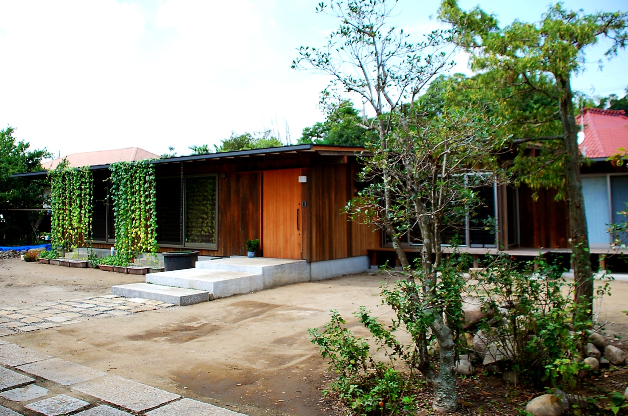 外観事例：外観（印旛の家　－終の棲家　緑の中に建つ平屋－）
