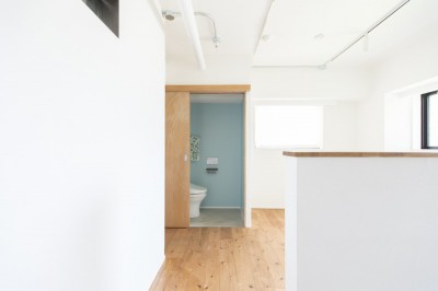 トイレの壁は水色で爽やかに (こだわりのお風呂と広々とした爽やかリビングが特徴のお部屋)
