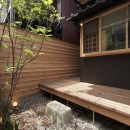 突抜の町家/素材の質感 京町家リノベーションの写真 庭・縁側デッキ