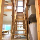 ちいさな木のオフィス　〜 カフェのような店舗併用住宅 〜の写真 リビング階段