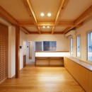 南大阪の家②の写真 ダイニングルームと奥のキッチン
