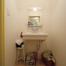 大阪府Ｙさん邸：古い建具やアンティークを生かし、スローな暮らしの似合う家にの写真 陶器の洗面ボウルを壁づけにした洗面室