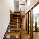 haus-cros / 十字フレームが印象付ける和洋折衷テイストの箱型中庭住宅の写真 haus-cros 階段
