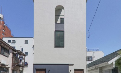 外観｜谷根千ペンシルハウス　　東京の谷根千地区で完成した木造3階建ての住宅