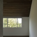 三鷹の家~緑を望む大開口の家の写真 勾配天井の寝室