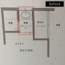 洗濯機置き場を作れない、コンパクトな脱衣室に洗濯機を置こう！の写真 施工前の図面
