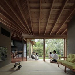 扇垂木の家【建築賞受賞作品】-畳のリビング