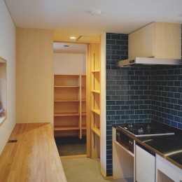 有田の家　子育て世代のシンプルな平屋 (２列型のオーダーメイドキッチン)