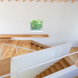 スキユハウス　―犬と暮らす、ねじれ屋根の家― (斜めに配置された階段)