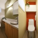真冬でも室温20度をキープ　断熱の家の写真 スタイリッシュなトイレ
