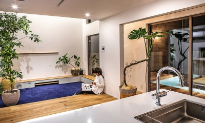 水盤のゆらぎがある美と機能　京都桜井の家 (LDK)