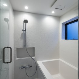 ゆったりとつながる立体的なワンルームを持つ二世帯住宅 (浴室)