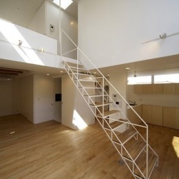 竹間沢の家 (２階への鉄骨トラス階段。)