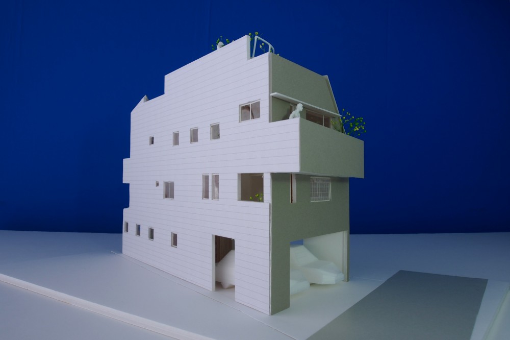 東新小岩の家 (南東側外観模型)