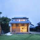 岸和田の家－wide eaves house－の写真 外観（夜）