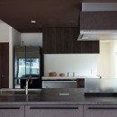 ルーバー天井の家：２戸→１戸に、広さを感じる一体空間に改装！マンションリノベーションの写真 キッチン：建て主の個性に寄り添い、食材が映える。