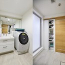 木のぬくもりあふれる空間の写真 すっきりシンプルな洗面&脱衣室