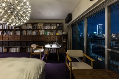 寝室夜景 (神戸の高台に建つマンションのリノベーション)