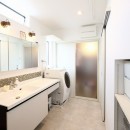 刈谷市R様邸『白とブルーグレーが美しいマテリアルハウス』の写真 洗面脱衣室