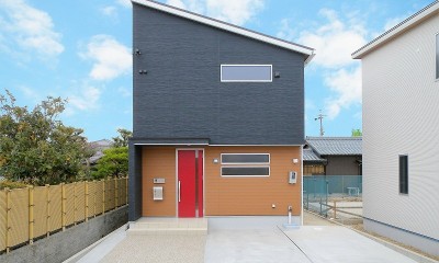 片流れ屋根の外観｜刈谷市Y様邸『プライベートサロンスペースのある自由設計の家』