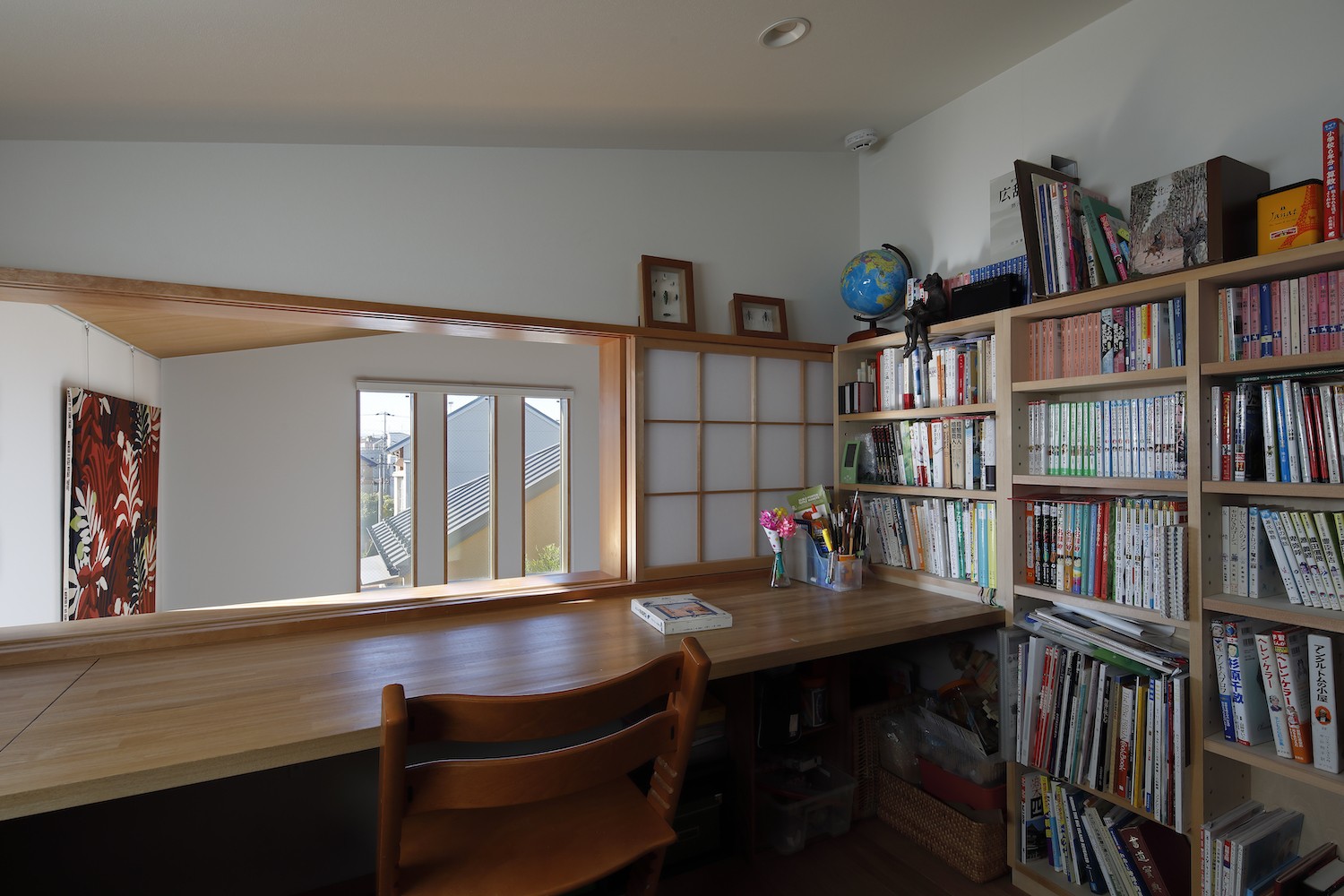 書斎事例：ロフトを活かした家族の勉強部屋（松庵の二世帯住宅）