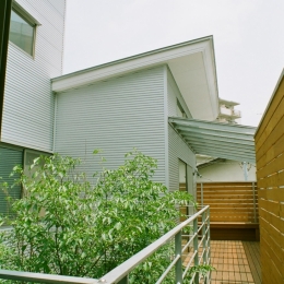 大井町の家―中庭を囲むＨ型プラン (中庭をめぐる空中回廊)